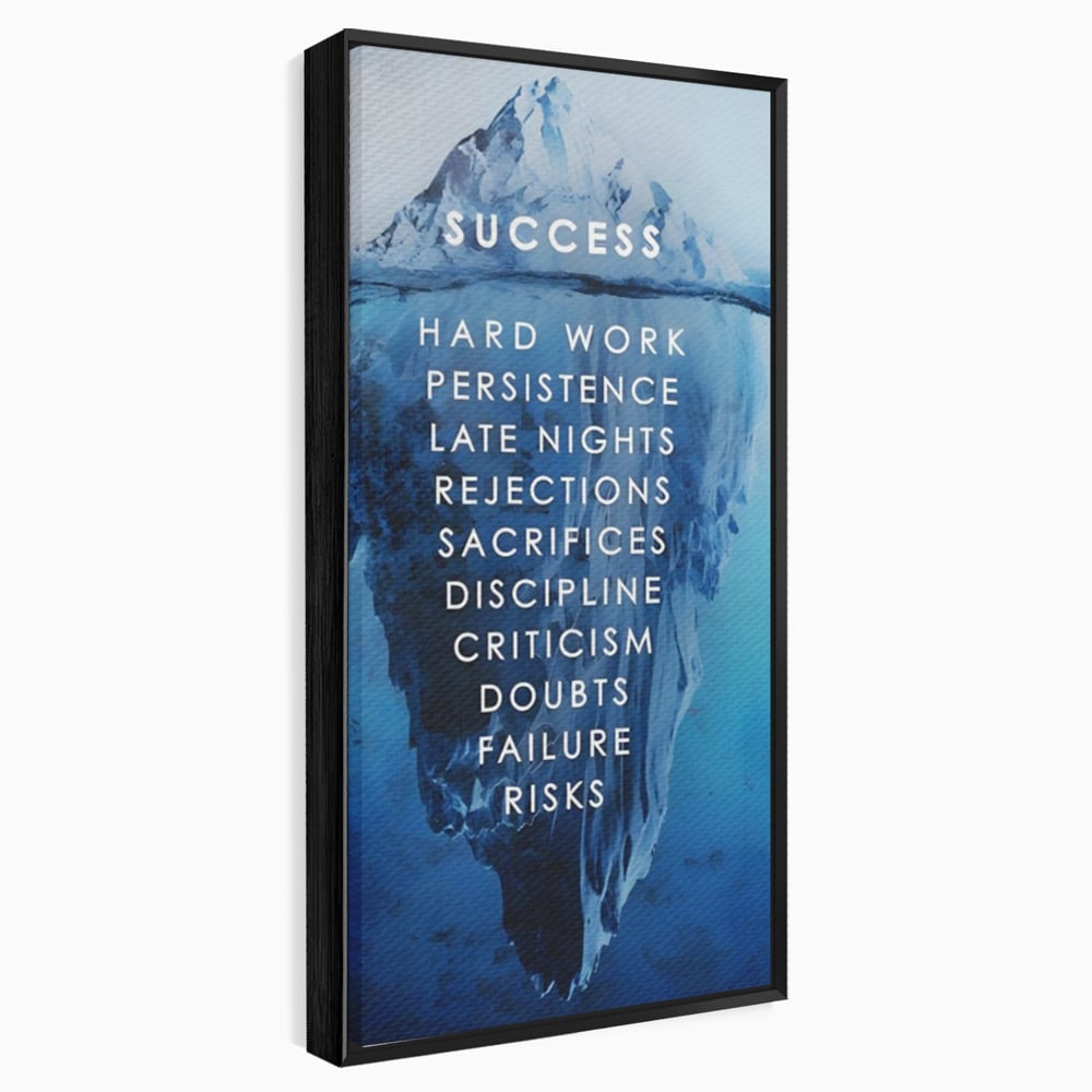Tablou canvas cu tablou canvas motivational iceberg, in rama de aluminiu negru